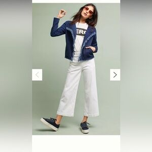 Anthropology Adriano Goldschmied Blue fringe Denim Jacket size small